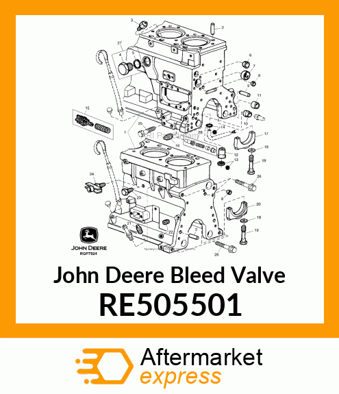 BLEED VALVE, OIL PRESSURE REGULATIN RE505501