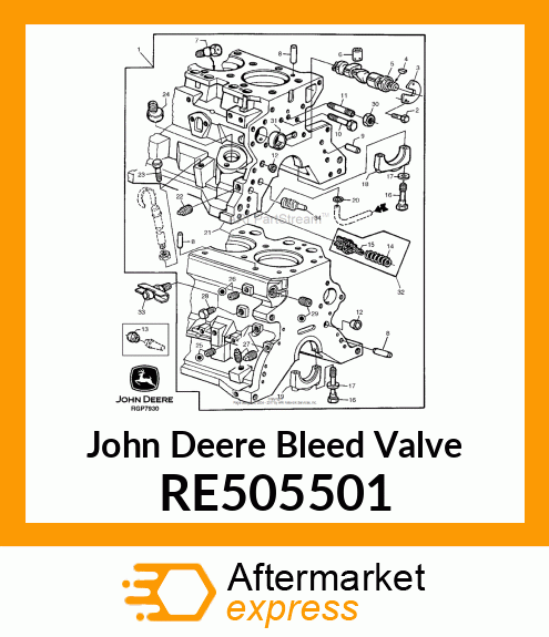 BLEED VALVE, OIL PRESSURE REGULATIN RE505501