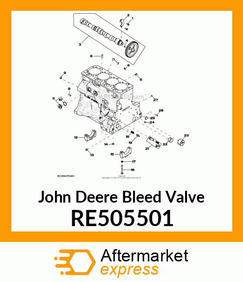 BLEED VALVE, OIL PRESSURE REGULATIN RE505501