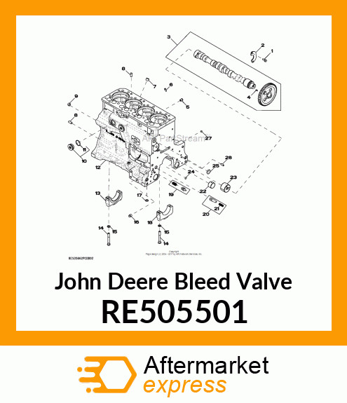 BLEED VALVE, OIL PRESSURE REGULATIN RE505501