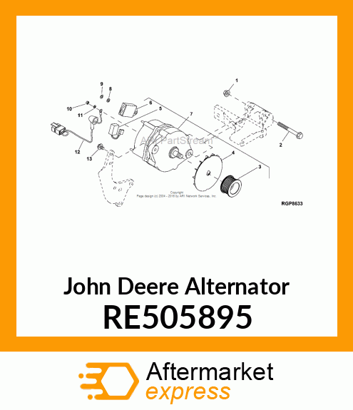 ALTERNATOR, 12V,75A,ISKRA RE505895