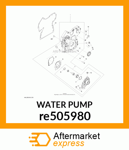 WATER PUMP, ASSEMBLY HIGH FLOW re505980