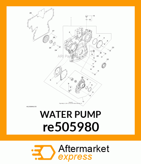 WATER PUMP, ASSEMBLY HIGH FLOW re505980