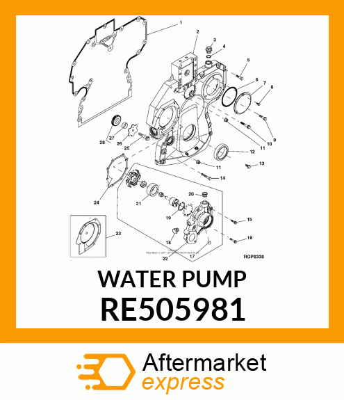 WATER PUMP, ASSEMBLY LOW FLOW RE505981