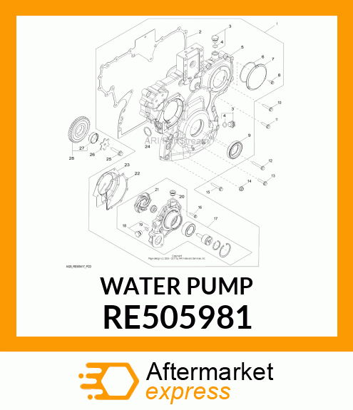 WATER PUMP, ASSEMBLY LOW FLOW RE505981