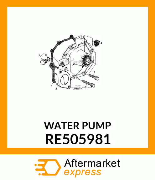 WATER PUMP, ASSEMBLY LOW FLOW RE505981