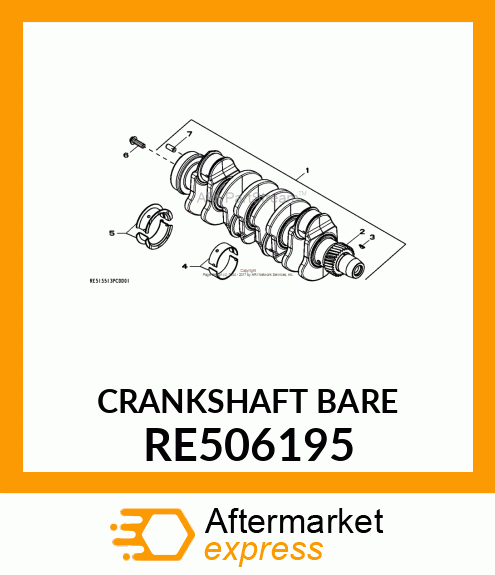 CRANKSHAFT, BALANCED4CYL4 VALVE RE506195