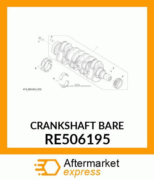 CRANKSHAFT, BALANCED4CYL4 VALVE RE506195