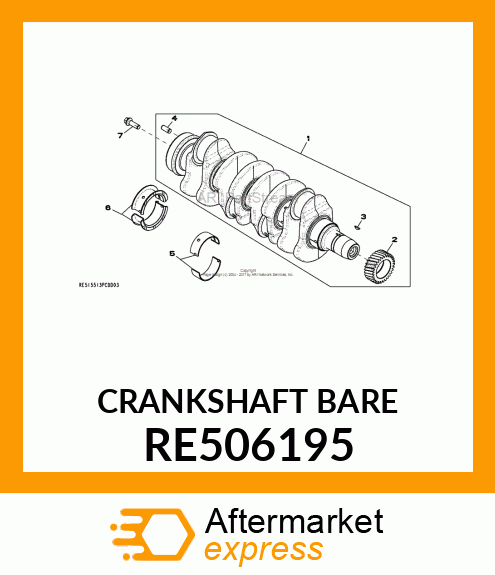 CRANKSHAFT, BALANCED4CYL4 VALVE RE506195