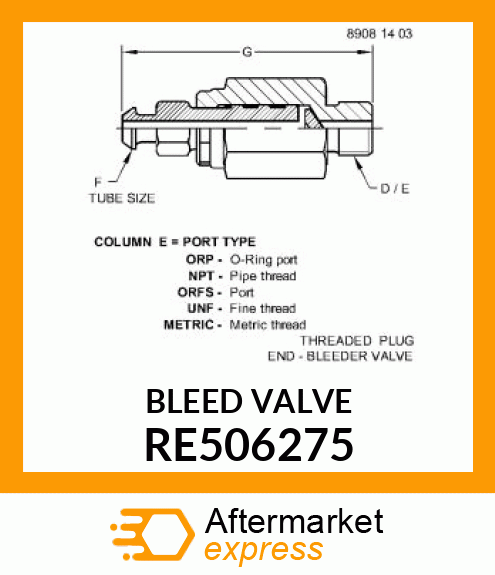 BLEED VALVE RE506275