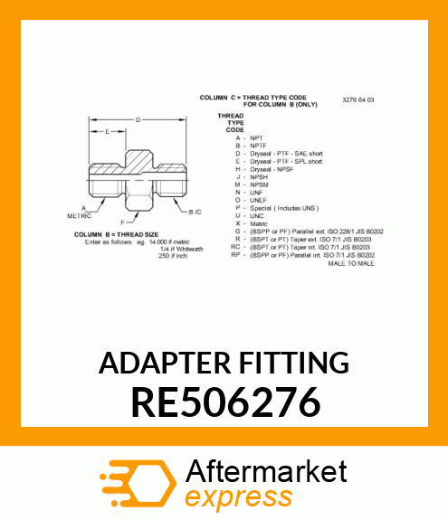 ADAPTER FITTING RE506276