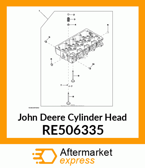 CYLINDER HEAD, WITH VALVES RE506335