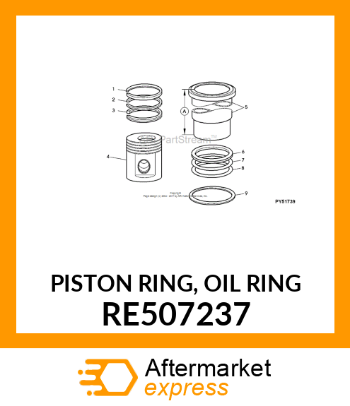 PISTON RING, OIL RING RE507237