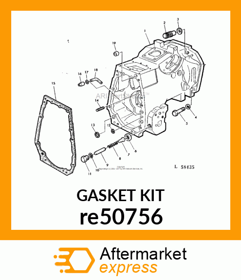 GASKET KIT, UTILITY TRACTOR CL HSG re50756