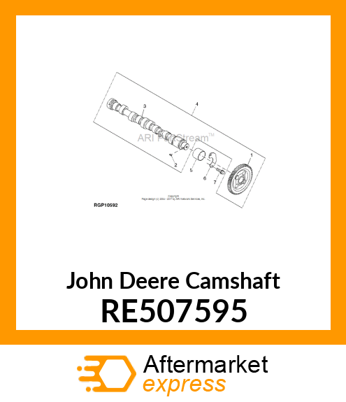 CAMSHAFT, CAMSHAFT WITH GEAR AND KE RE507595