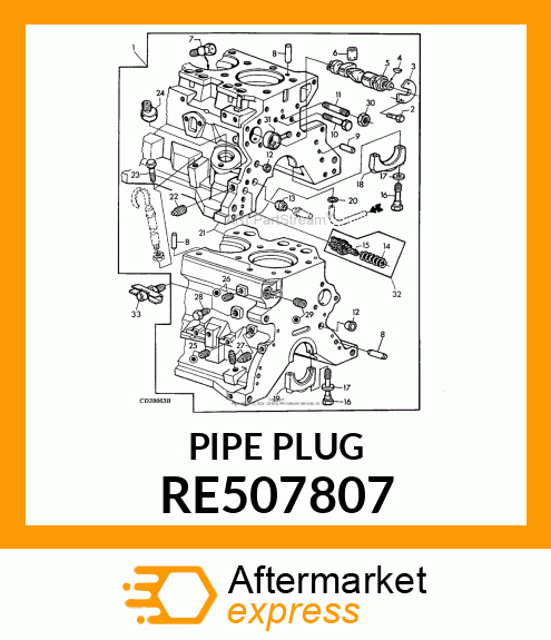 PIPE PLUG, 1/4 RE507807