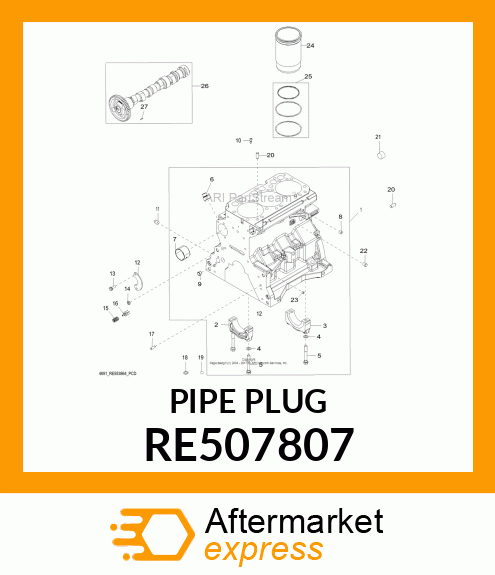 PIPE PLUG, 1/4 RE507807