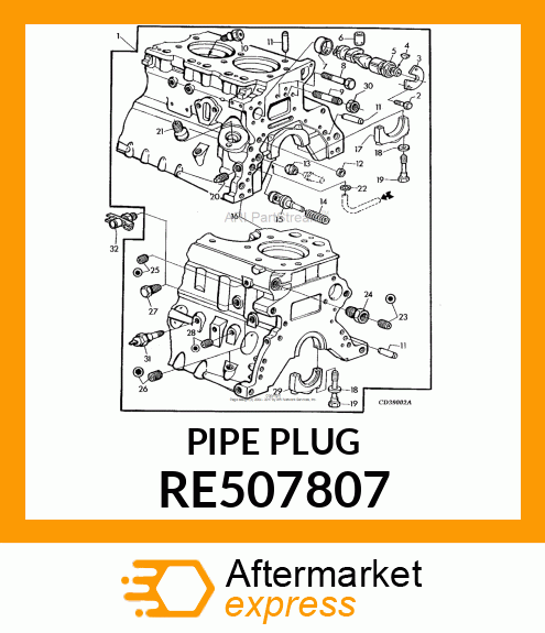 PIPE PLUG, 1/4 RE507807