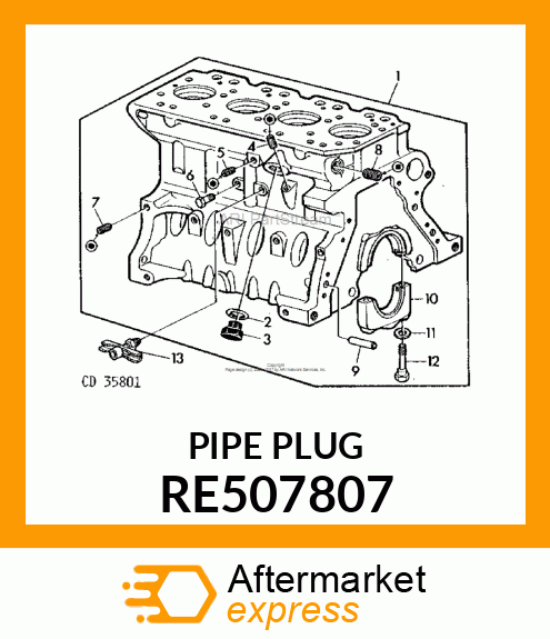 PIPE PLUG, 1/4 RE507807