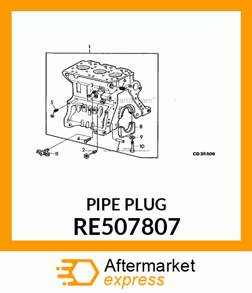 PIPE PLUG, 1/4 RE507807