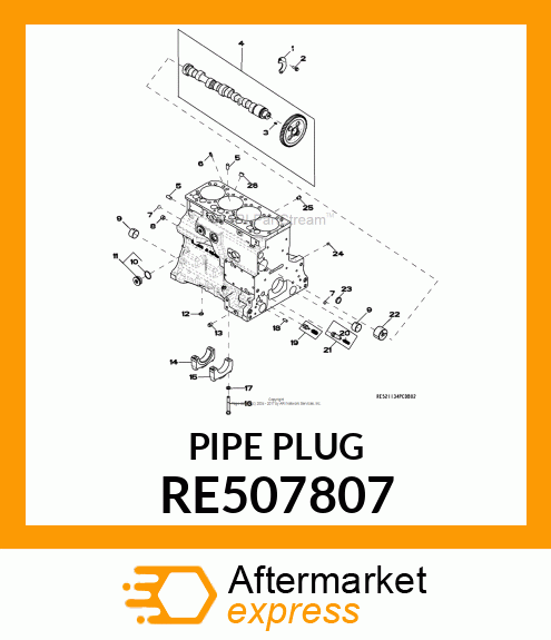 PIPE PLUG, 1/4 RE507807