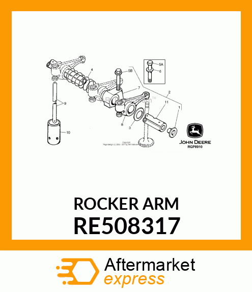 ROCKER ARM, WITH ADJUSTING SCREW RE508317