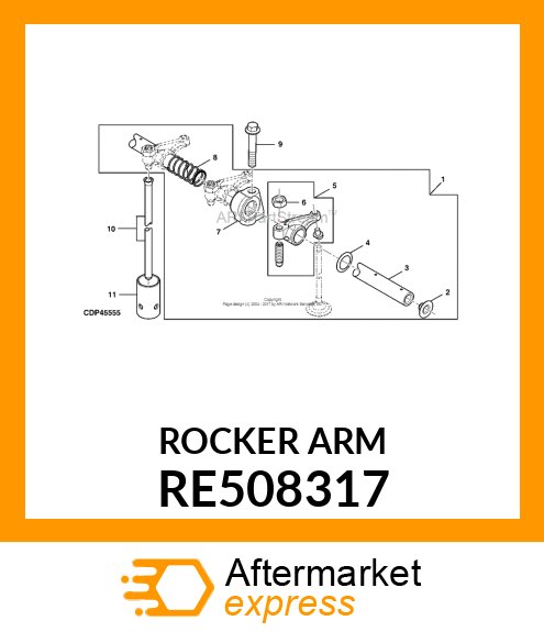 ROCKER ARM, WITH ADJUSTING SCREW RE508317