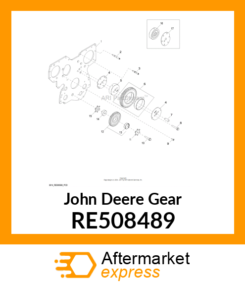 GEAR, UPPER IDLER W/ BUSHING RE508489