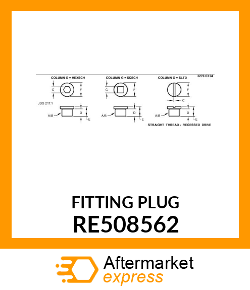 FITTING PLUG RE508562