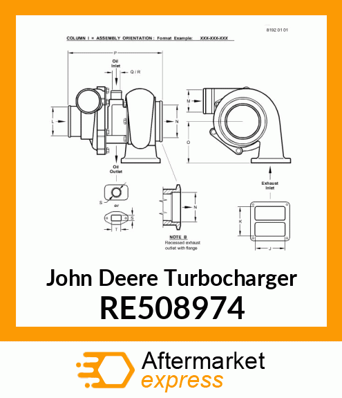 TURBOCHARGER, RE508974