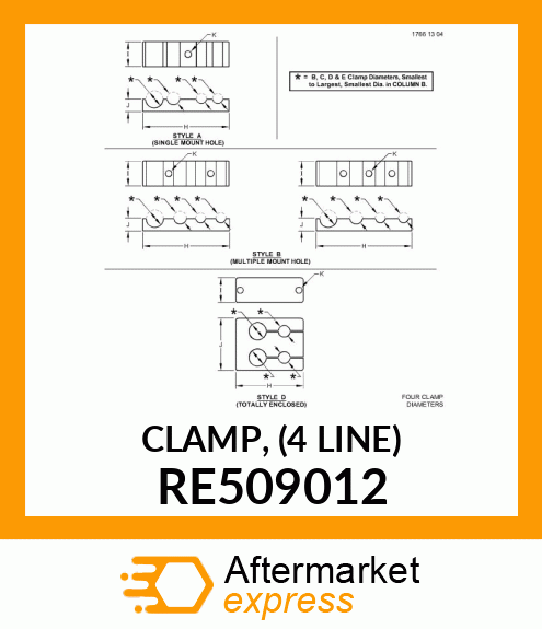 CLAMP, (4 LINE) RE509012