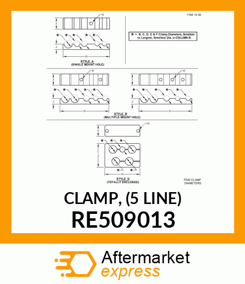 CLAMP, (5 LINE) RE509013