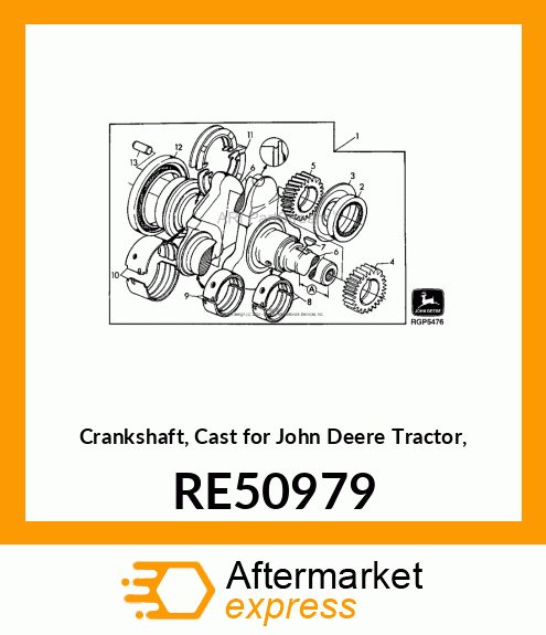 CRANKSHAFT, KIT,CRANKSHAFT 3CYL.LON RE50979