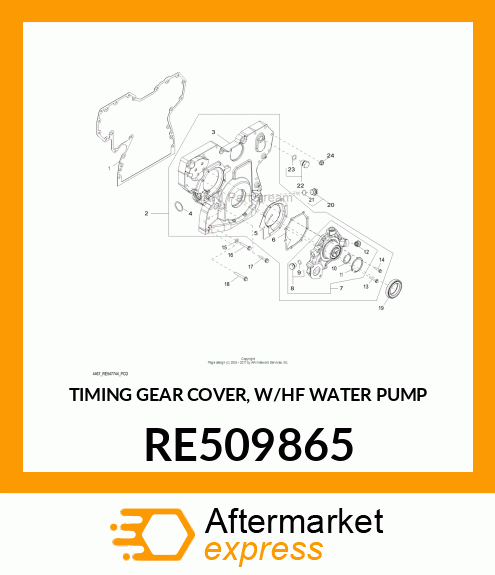 COVER, TIMING GEAR AUX DRIVE, HIGH RE509865