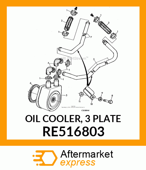 OIL COOLER, 3 PLATE RE516803
