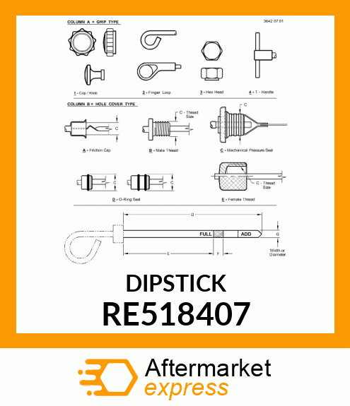 DIPSTICK, (OEM) RE518407