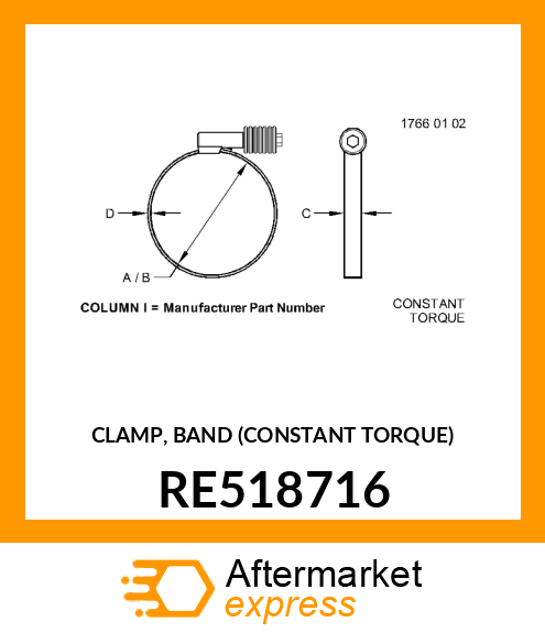 CLAMP, BAND (CONSTANT TORQUE) RE518716