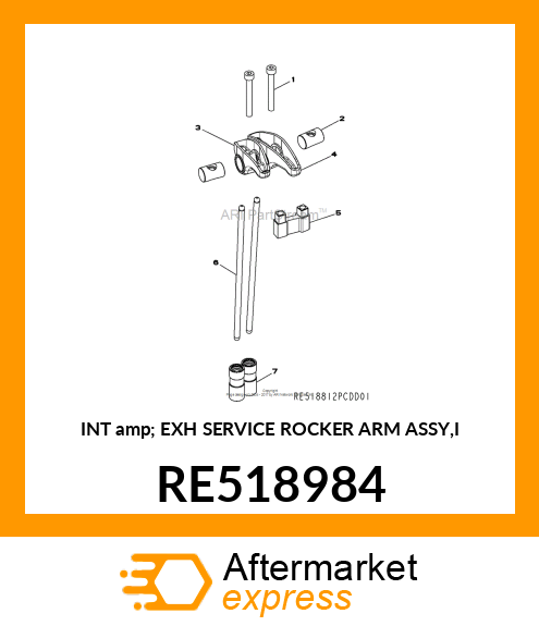 INT amp; EXH SERVICE ROCKER ARM ASSY,I RE518984