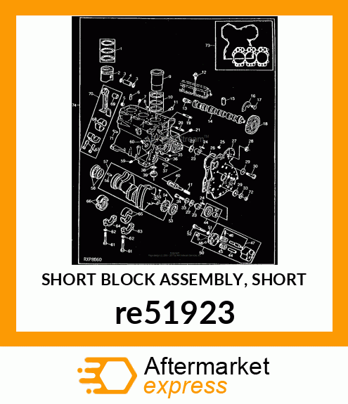 SHORT BLOCK ASSEMBLY, SHORT re51923