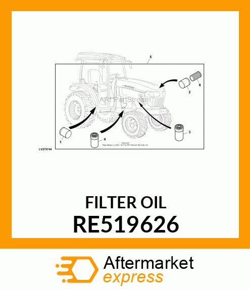 OIL FILTER, SERVICE RE519626