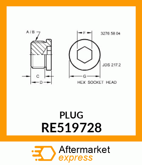 FITTING, PLUG W/O RE519728