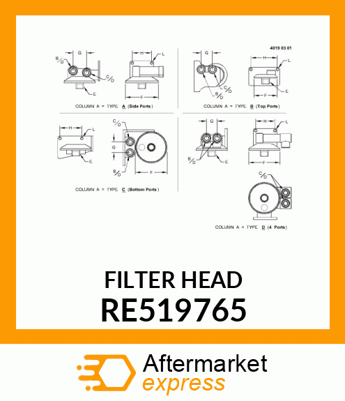 FILTER HEAD RE519765