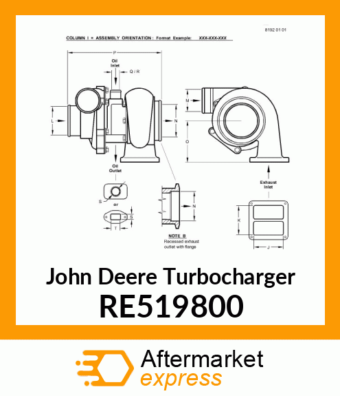 TURBOCHARGER,SERVICE RE519800