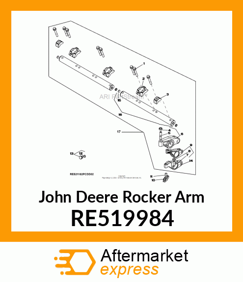 ROCKER ARM,ASSEMBLY, 13.5L COMPLETE RE519984