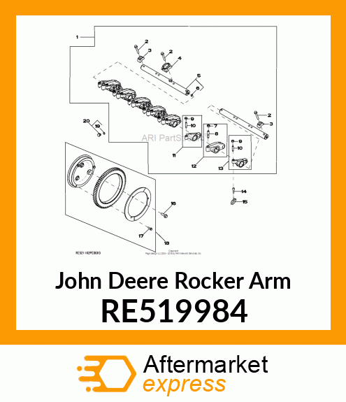 ROCKER ARM,ASSEMBLY, 13.5L COMPLETE RE519984