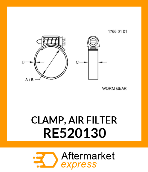 CLAMP, AIR FILTER RE520130