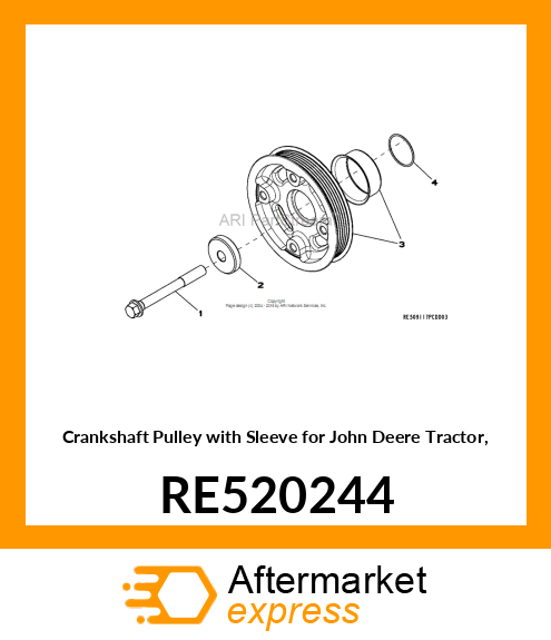 PULLEY, W/ SLEEVE 140MM SERVICE PAR RE520244