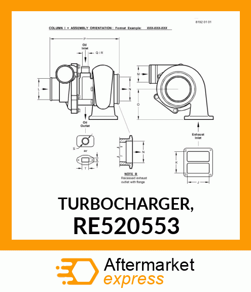TURBOCHARGER, RE520553
