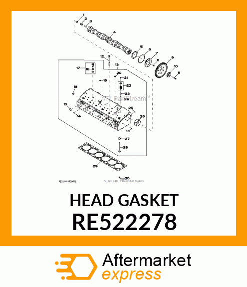 GASKET, ENGINE CYLINDER HEAD RE522278