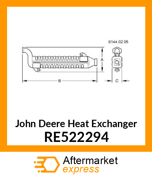 HEAT EXCHANGER, EGR COOLER ATLAS TR RE522294